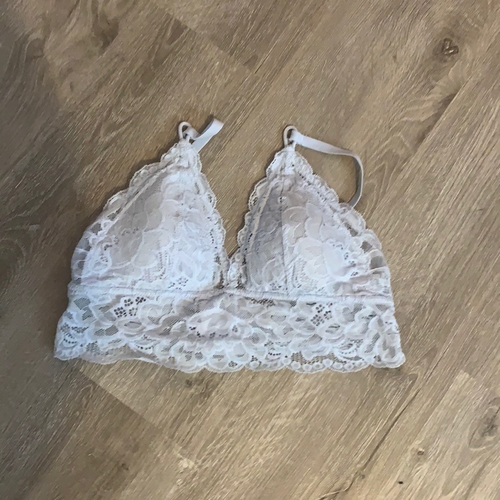 Powder blue lace bralette